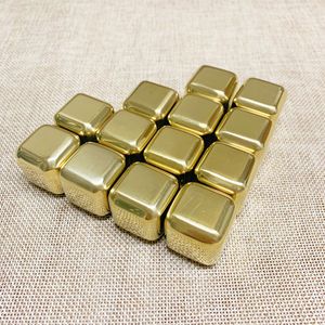 Vente en gros de glaçons carrés en acier inoxydable et pierre de glace dorée réutilisable avec service personnalisé Accessoires de vaisselle - Product Image 6