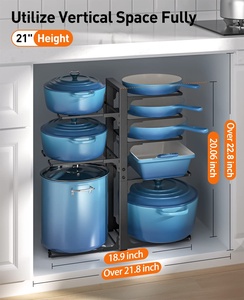 Metall-Eisen-Organizer für Töpfe und Pfannen, platzsparend, <span class=keywords><strong>21</strong></span> Zoll Höhe, 120 Pfund Tragkraft - Product Image 2