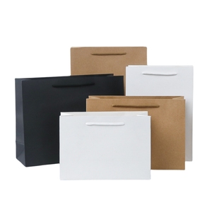 Bán buôn sang trọng Kraft Quà Tặng mua sắm túi giấy tùy chỉnh in Trắng Nâu xử lý cho quần áo vớ Màn hình in ấn bề mặt - Product Image 5