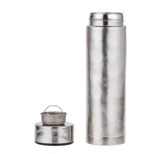 Termo de doble pared de titanio, taza térmica de viaje, taza de vacío de agua con Infusor de té, caja de regalo, 450ml, Ta8405