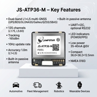 Módulo GNSS JS-ATP36-M con Chipset MTK, Frecuencia de Actualización de 10Hz, Interfaz NMEA0183 UART I2C, GPS BeiDou Galileo GLONASS, Sensibilidad de 165dBm