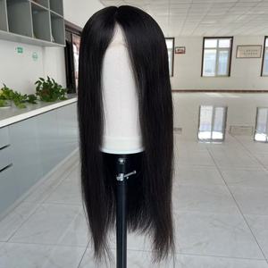 20 Inch Hoàn toàn Tay Gắn Tự Nhiên Màu Đen Mono Top Châu Âu Trinh Nữ Nhân Remy Tóc Glueless Y Tế Tóc Giả - Product Image 2