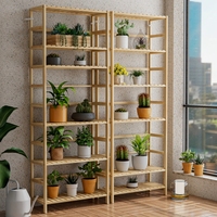 Étagère de rangement en bambou à 6 niveaux Unho: étagère de cuisine autoportante pour salle de bain, bibliothèque étroite pour chambre à coucher naturelle