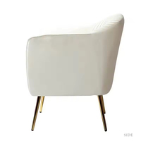 Design moderne Simple Contemporain Élégant Loisirs Petit Fauteuil Rembourré Hôtel Velours Blanc