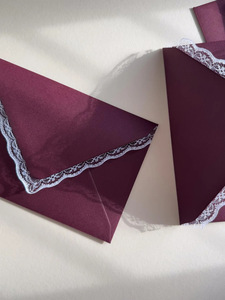 Custom Luxury Velvet-Lined Wallet <b>Envelopes</b> Manufacturer Wholesale <b>Wedding</b> <b>Invitations</b> Monogram Stationery UV Printed Foil - Product Image 5