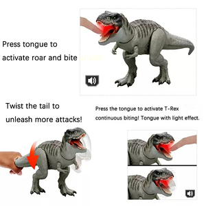 Figurine de dinosaure Mattel <span class=keywords><strong>Jurassic</strong></span> <span class=keywords><strong>World</strong></span> Movie Tyrannosaurus Rex-JCH02, jouet sonore et lumineux, articulations mobiles, pour enfants, garçons, cadeau - Product Image 2
