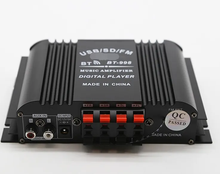 مكبرات صوت صغيرة HiFi صوت ستيريو سيارة المنزل مكبر صوت رقمي شاشة LCD FM SD USB Bass DC 12V بلوتوث