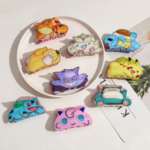 Pince à cheveux en acrylique motif dessin animé, très populaire, pour queue de cheval d'étudiant, accessoires capillaires pour filles, vente en gros - Product Image 1