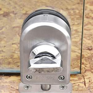 กลอนล็อกประตูกระจกสแตนเลสกลอนล็อคพื้นสำหรับห้องน้ำห้องส้วมร้านค้าประตูกระจก - Product Image 3