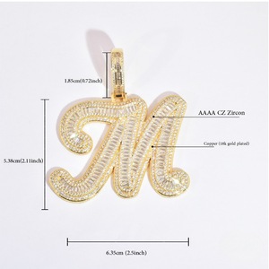 <span class=keywords><strong>Collana</strong></span> Personalizzata <span class=keywords><strong>con</strong></span> Nome, Ciondolo Hip Hop in Rame <span class=keywords><strong>con</strong></span> Nome Inciso e Zirconi Baguette, <span class=keywords><strong>con</strong></span> Catena a Corda Inclusa - Product Image 2