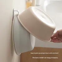 LANZYLO ODM Support mural réglable en plastique ABS sans perçage pour rangement de lavabo et de baignoire