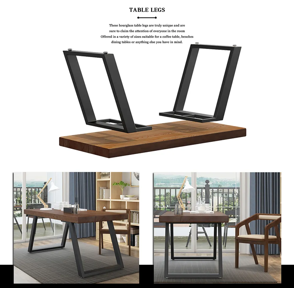 Hot sale custom modern cast iron furniture rectangles trapezoids metal table legs office bar restaurant dining table legs