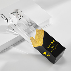 Hbl tùy chỉnh 3D laser khắc K9 Tinh thể thủy tinh giải thưởng mảng trophies với cơ sở màu đen quà Tặng lưu niệm - Product Image 3