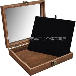 กล่องแสดงเครื่องประดับไม้ทรงสี่เหลี่ยมฝาอะคริลิคสำหรับใช้บนเดสก์ท็อป - Product Image 5