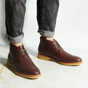 <span class=keywords><strong>Bottines</strong></span> <span class=keywords><strong>Chelsea</strong></span> pour hommes en cuir véritable à lacets, automne-hiver, cheville, mode, personnalisées, chaudes, en caoutchouc, pour le travail et le bureau - Product Image 5