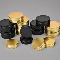 En stock, pots cosmétiques en aluminium vides de 30g à 110g pour baume à lèvres et bougies, couleurs et logo personnalisables