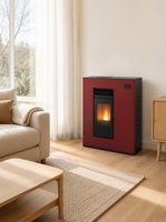 Poêle à granulés de bois ultra-mince 280 mm à design canalisé 12 kW, chauffage automatique à air chaud pour maison multi-espaces, économe en énergie