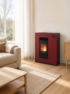 Poêle à granulés de bois ultra-mince 280 mm à design canalisé 12 kW, chauffage automatique à air chaud <span class=keywords><strong>pour</strong></span> <span class=keywords><strong>maison</strong></span> multi-espaces, économe en énergie - Product Image 3