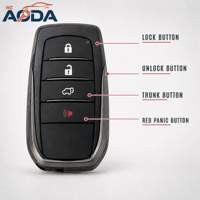 Clés de voiture de remplacement, clés de véhicule pour Toyota Camry Crown Avalon Land Cruiser Prius RAV4, coque de clé à distance