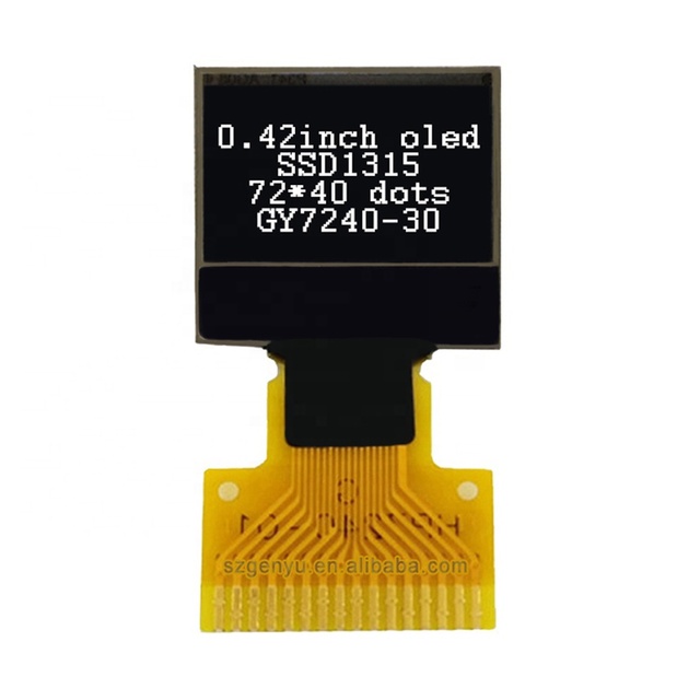 Micro OLED Display 0.42'' White 16pins Soldering Type Spi Mini 0.42 Inch 72x40 Dot Matrix I2C OLED for Arduino