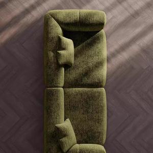 Grand canapé blanc de luxe de style crème <span class=keywords><strong>scandinave</strong></span> Canapé de salon droit en tissu chenille - Product Image 3