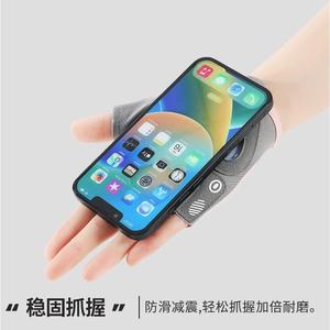 Gants de fitness professionnels à demi-doigts pour femmes, avec poignée en silicone, pour entraînement en salle de sport, cyclisme, respirants, résistants à l'usure, rose, gris - Product Image 4