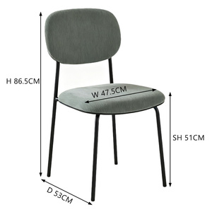 Échantillon Gratuit - <span class=keywords><strong>Chaise</strong></span> de Salle à Manger Moderne de Luxe Nordique Contemporaine avec Pieds en Métal Rembourrés et Dossier en Velours pour <span class=keywords><strong>Cuisine</strong></span> - Product Image 6