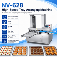 Nouvelle machine de tri et de chargement de plateaux électrique à commande PLC NV-628 haute vitesse pour ligne de boulangerie, traitement automatique de gâteaux, pâtisseries et farine