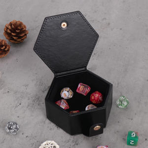 Boîte de rangement pour dés à jouer, matière en cuir, 7 pièces, idéal pour jeu de rôle, ponceuses <span class=keywords><strong>et</strong></span> de dragons - Product Image 1