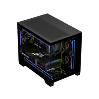 AntarcChill FactoryBlack MTAX Mid Tower Computer Pc Case Tempered Glass Desktop Gaming Cases & Towers Support Liquid Cooler