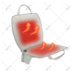 Heated Chair <b>Cushion</b> One Size Rectangular Beige Gray Suede Camping Outdoor Seat <b>Pad</b> With Adjustable Temperature Warmth - Product Image 1