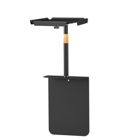 Support de projecteur télescopique en métal noir de style plateau pour table de chevet et canapé