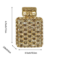 Sac de soirée élégant en forme de flacon de parfum pour femme, orné de strass étincelants, pochette de mariée pour mariage