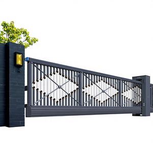 Porte coulissante automatique moderne pour les maisons de cour style balançoire rétractable en alliage d'aluminium cadre en fer Villas appartements écoles - Product Image 1