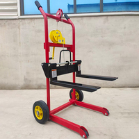 Chariot élévateur manuel pliable de 200 kg avec treuil, équipement de levage de marchandises léger et portable pour entrepôt