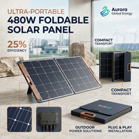 Panneau solaire pliable JiYao 480W, rendement 25%, haute puissance, noir, 128 cellules 182mmx91mm, Jiangsu RV Marine