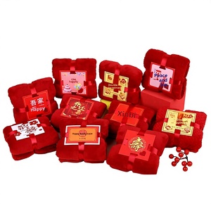<span class=keywords><strong>Serviette</strong></span> de toilette carrée en polaire corail rouge, tissage uni, pour cadeau de mariage et événements, avec ceinture de fixation à la taille - Product Image 1