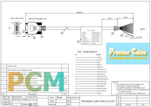 Kabel Pigtail Micro DB15 Female untuk Kartu Antarmuka Basler CXP-12 Kompatibel ImaWorx Molex 834229018 834229007 Basler 2200000467 - Product Image 6