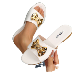 Women's Summer Fashion <b>Synthetic</b> <b>Leather</b> Flat Sandals Toe Open-Toe Breathable Strap Design Lightweight Non-Slip Rubber Sole - Product Image 1