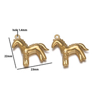 Pendentif Cheval en Acier Inoxydable Plaqué Or Moulé Sous Pression, Fait Main, pour Collier, Boucles d'Oreilles, Bijoux et Breloques DIY