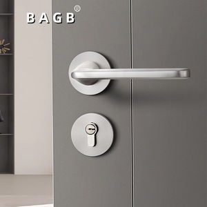 Cerradura de puerta de dormitorio interior moderna para el hogar, maniquí de madera con división magnética silenciosa, maniquí de alambre de níquel, mango BAGB contemporáneo - Product Image 3