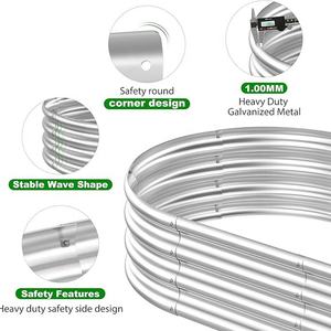 กระบะปลูกต้นไม้ยกพื้นแบบชุบสังกะสี กล่องปลูกต้นไม้ยกพื้นสำหรับกลางแจ้ง กล่องปลูกต้นไม้โลหะรูปวงรีสำหรับงานหนัก ป้องกันสนิม - Product Image 5