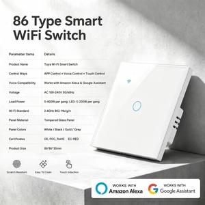 Interrupteur tactile intelligent Wi-Fi en verre trempé, contrôle par un seul fil, application Tuya Smart Life, commande vocale Yandex Alice Google Assistant - Product Image 2