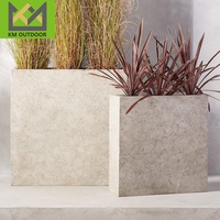 Kingmake Grands pots en béton de haute qualité Pots de fleurs créatifs modernes et minimalistes Jardinière d'extérieur pour balcon, cour, patio et jardin
