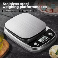 Balance de cuisine numérique intelligente en acier inoxydable durable, 5 kg/1 g, mesure précise, facile à nettoyer, prend en charge OEM ODM