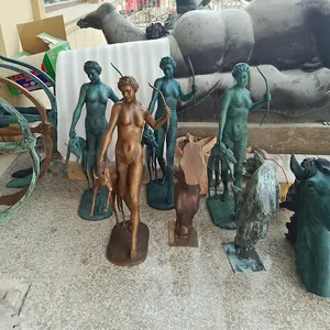 Outdoor Garden Decor Art Vintage Brass Bronze Metal Elves And Snails Garden Statues Sculpture Manufacturers