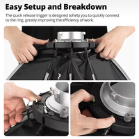 AMBITFUL Mini portabel 45cm untuk Softbox, dengan Bowens Mount Honeycomb Grid & lampu LED lepas cepat untuk Speedlite luar ruangan