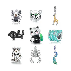 Pendant Bracelet Charms Silver 925 Cute Enamel Animal Charms For Jewelry Making