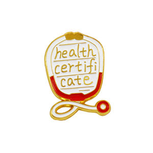 Épingles en métal de la série Équipement Médical, vente en gros, stéthoscopes, seringues, thermomètres, épingles en émail en forme de carnet de notes - Product Image 3