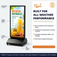 Écran d'affichage numérique LCD 4K portable d'extérieur de 43 pouces, double face, étanche, écran tactile, CMS intégré, système d'exploitation Android/Windows